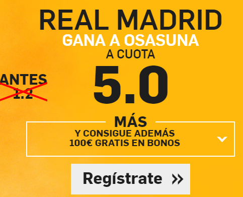 Supercuota Betfair Real Madrid osasuna