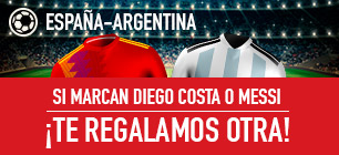 Bonos de Apuestas, Sportium España - Argentina si marcan diego costa o messi ¡te regalamos otra!