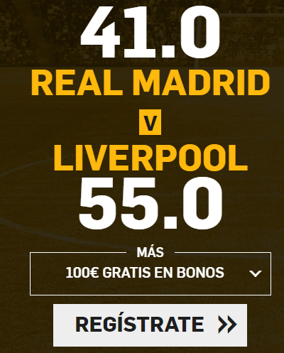 bonos de apuestas Supercuota Betfair Champions League Real Madrid - Liverpool