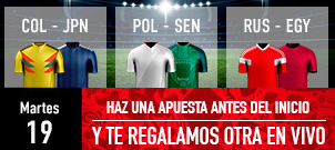 bonos de apuestas Sportium Mundial Martes 19 - Apuesta antes y regalamos otra en vivo